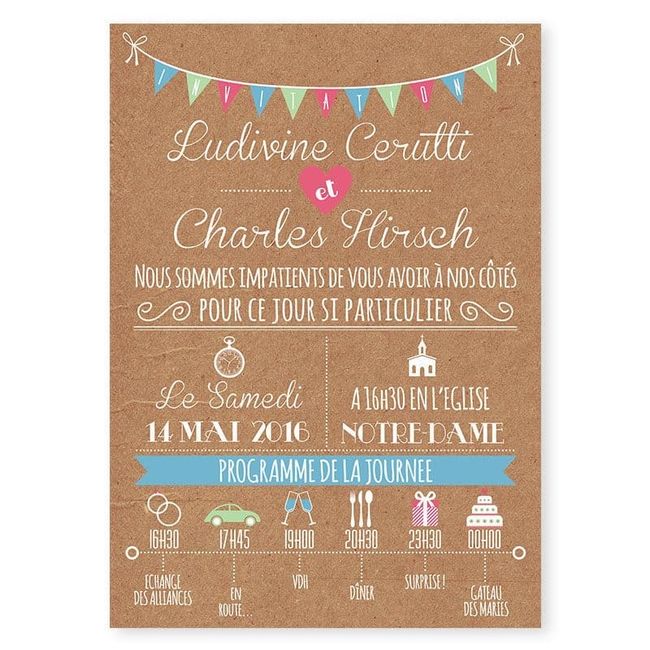 Faire part mariage simple 4
