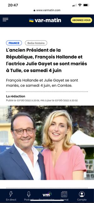 Omg! François Hollande et Julie Gayet mariés! 1