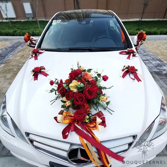 Deco de la voiture des mariés ! 🎀 2