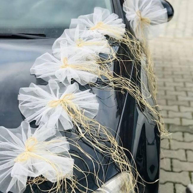 Deco de la voiture des mariés ! 🎀 3