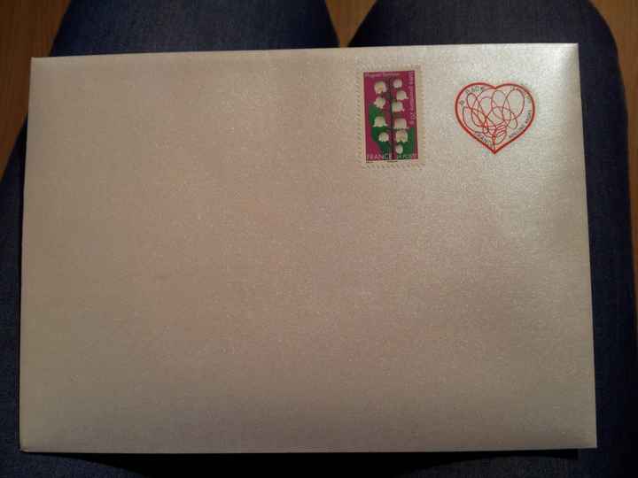 l enveloppe de mon faire part et les timbres choisis