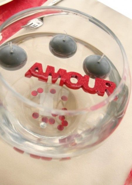 Centre de table bougie flottante