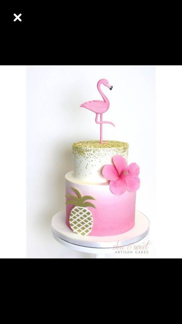 Gâteaux thème flamands roses 2