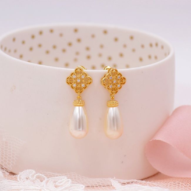  Boucles d’oreilles avec perle ✨✨ - 1