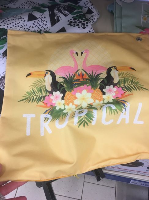 Coussin tropical chez Action 4