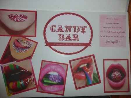 notre pancarte/tableau candy bar