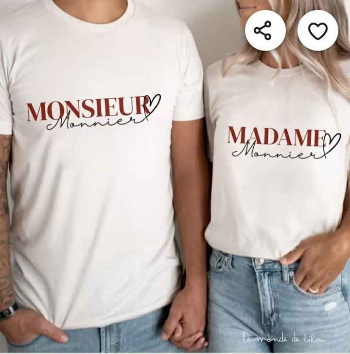 T-shirt assortis, lendemain de mariage - 1