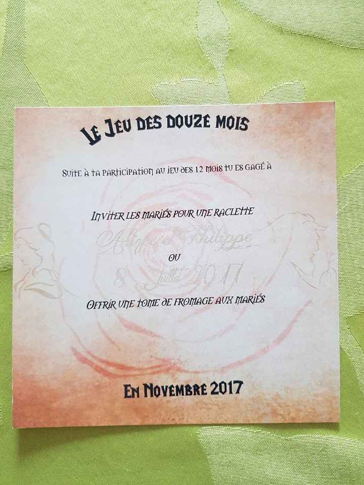 Ticket de tombola et gage jeu des 12 mois. - 2