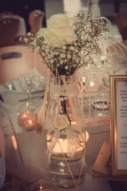 Idée centre de table trouvée sur Mariages.net