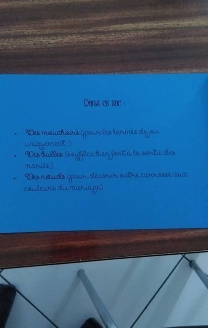 Fiche explicative welcome bag