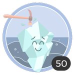 Briser la glace (50). Ce n'est pas toujours facile de briser la glace, mais tu n'as pas tourné longtemps autour du pot et tu es la première à commenter ces 50 posts. Tu mérites cette médaille.