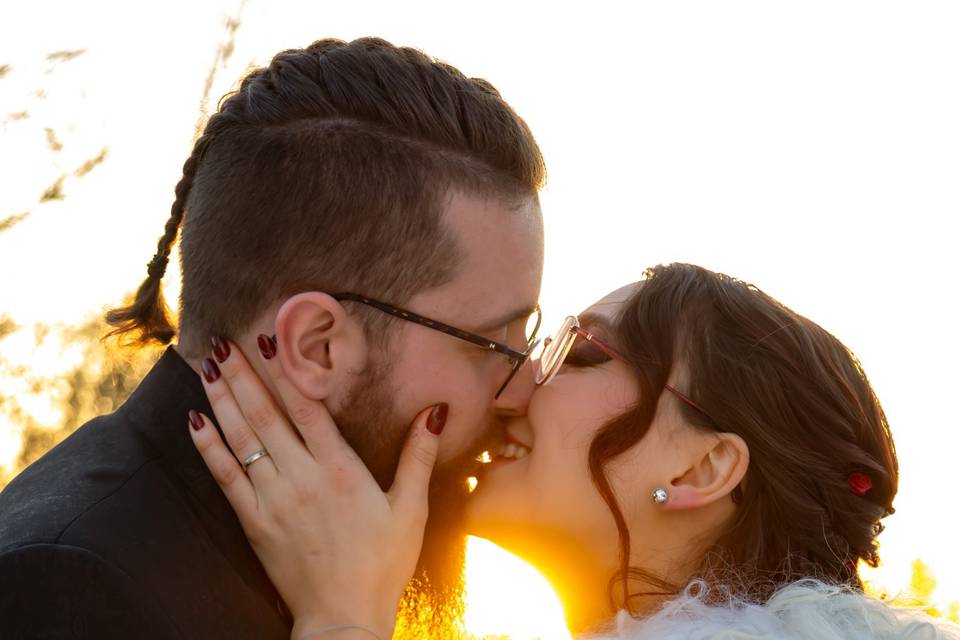 Mariage au couché du soleil