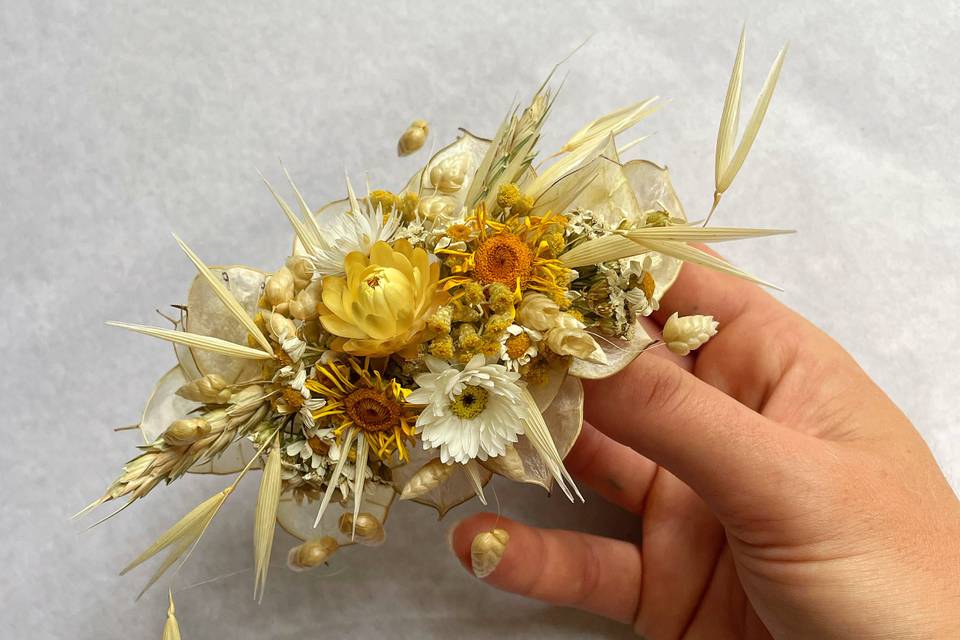 Barrette fleurs séchées