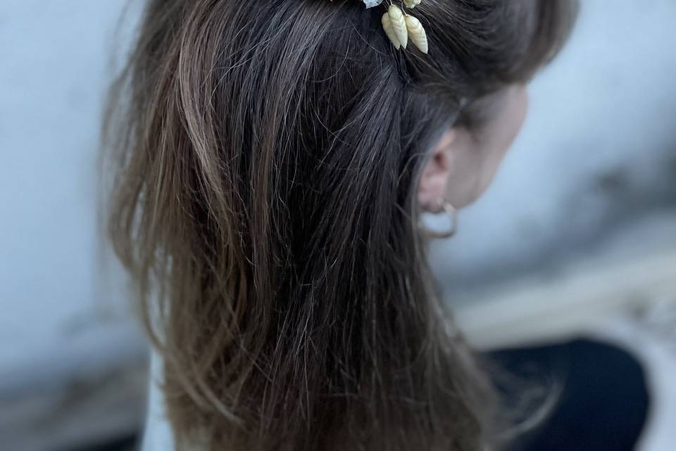 Barrette fleurs séchées