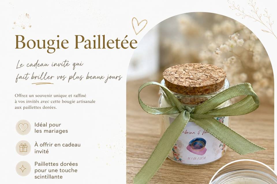 Bougie pailletee