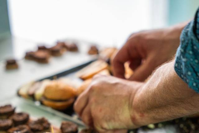 Plateau de mini-burgers et