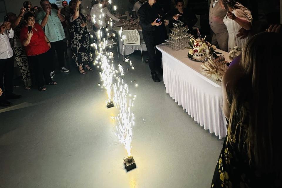 Découpe gâteau par les mariés