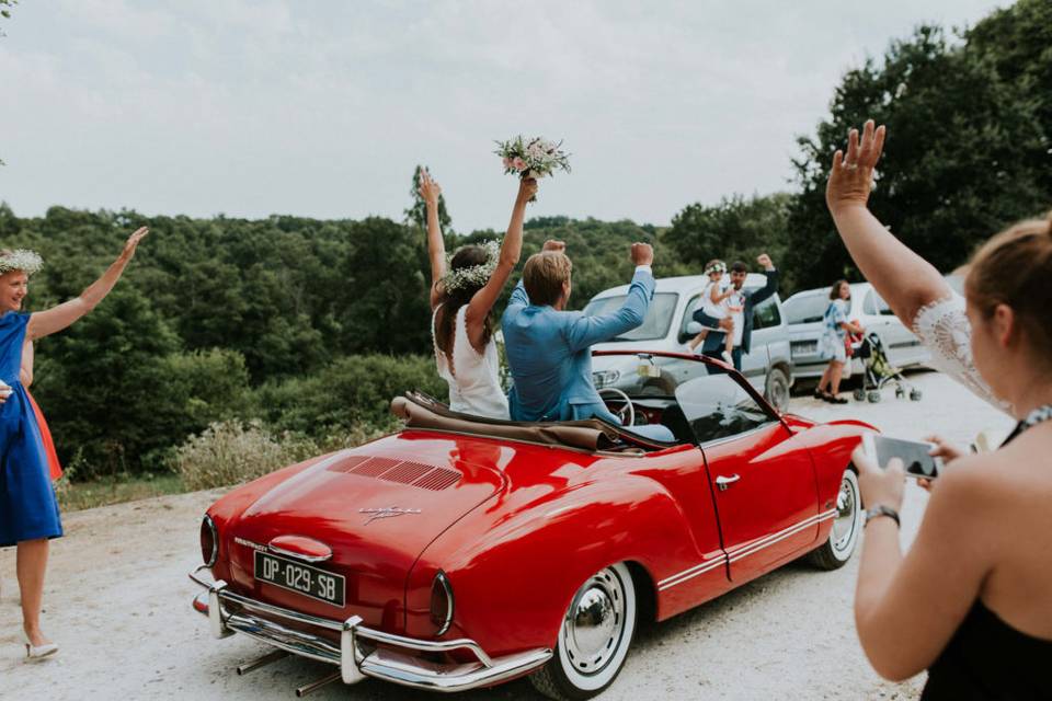 Voiture de mariage vintage