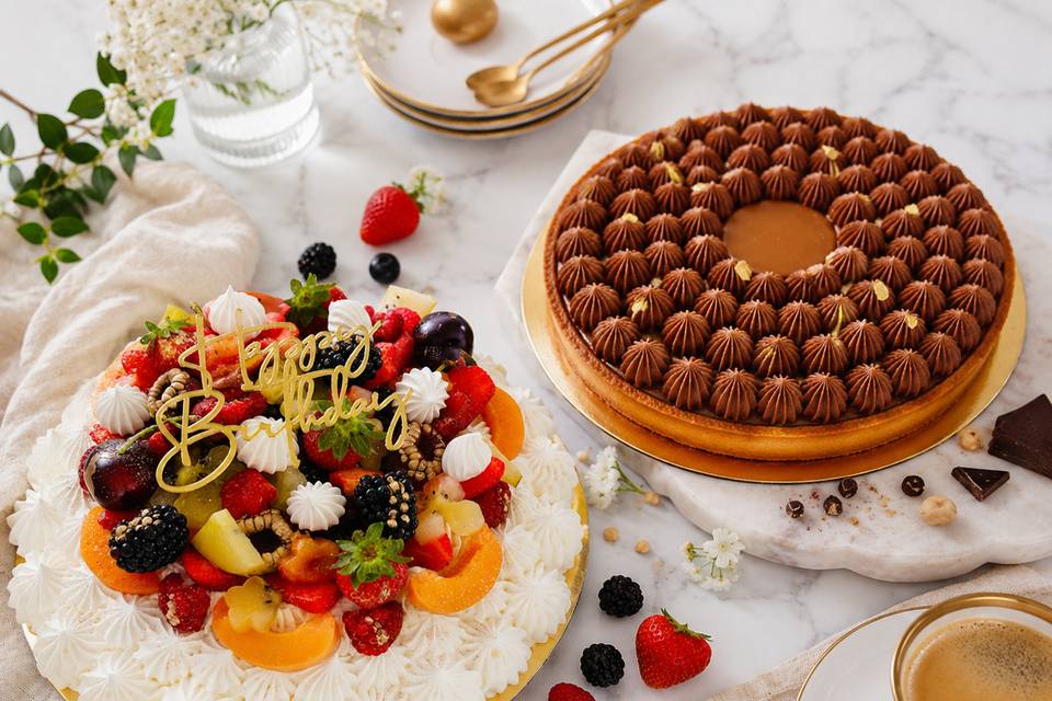 Pavlova et Tarte chocolat