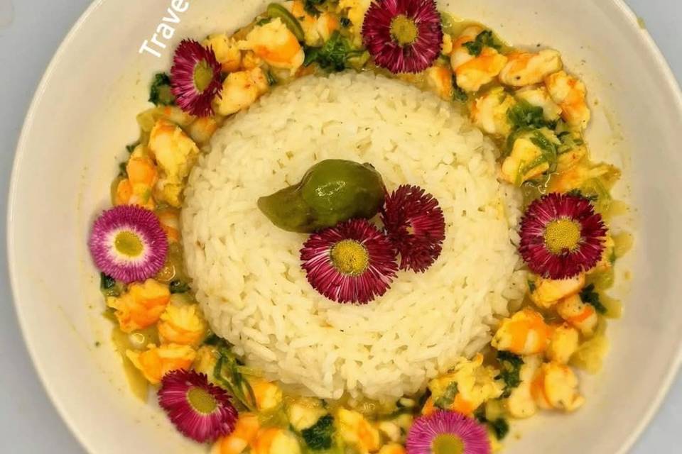 Riz crevettes curry coco