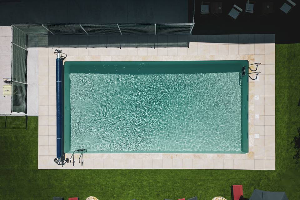 Vue de dessus piscine