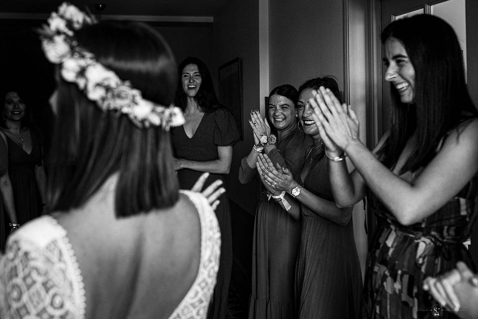 Mariée et ses demoiselles