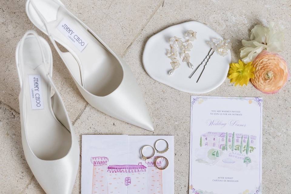 Flatlay romantique