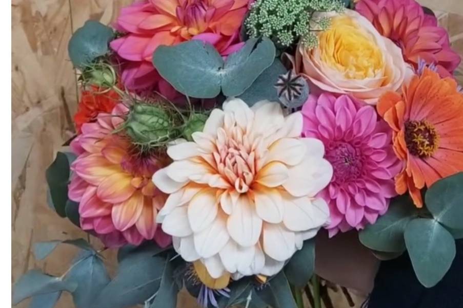 Bouquet de mariée coloré
