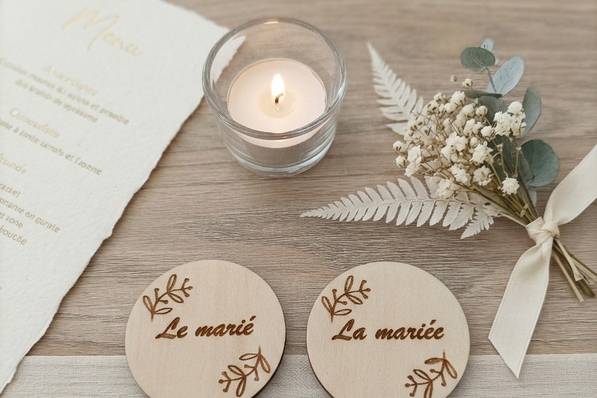 Badges Le Marié/La Mariée