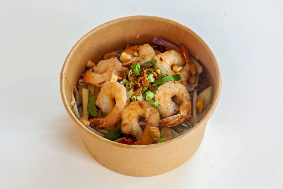 Wok de crevettes et légumes