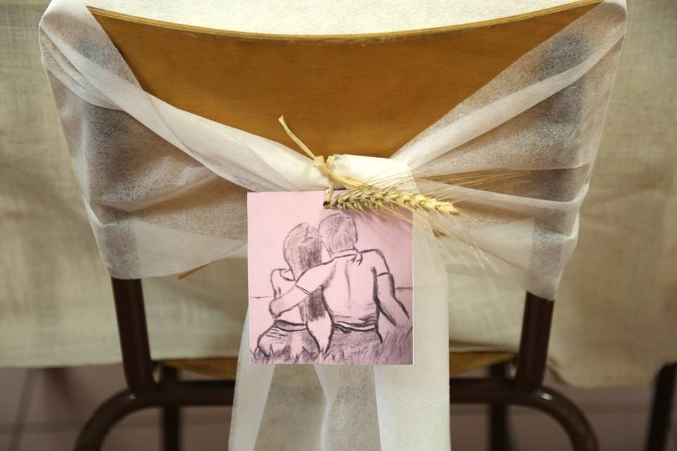 Habillage chaise table mariés