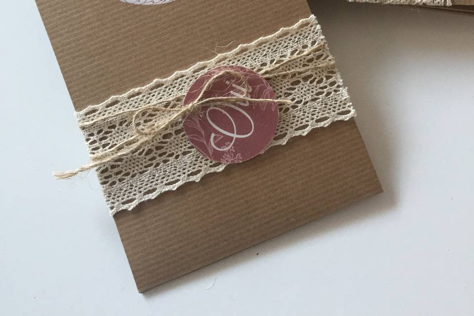 Pochette kraft rose