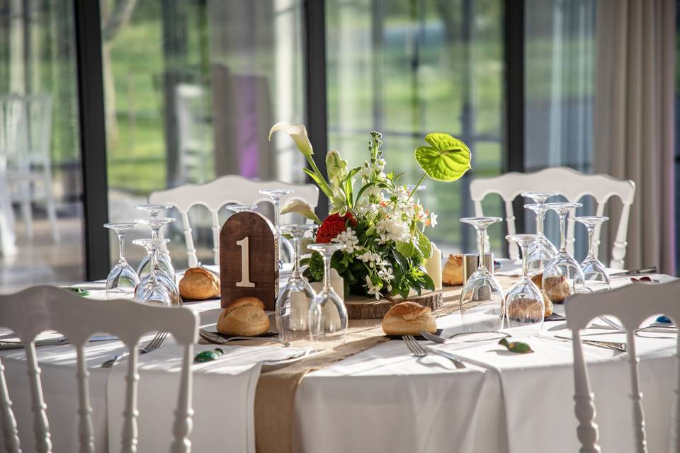Centre de table ronde mariage