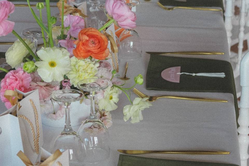 Centre de table pastel