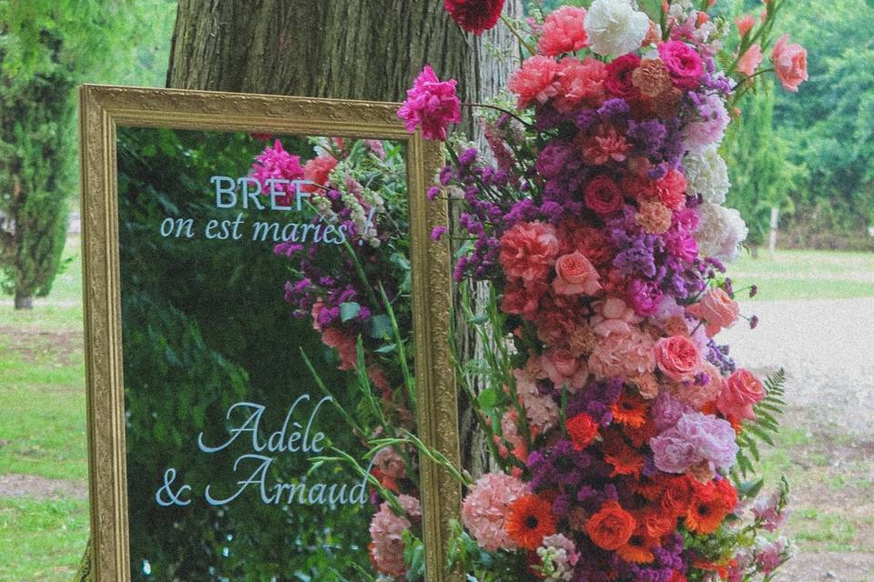 Panneau de bienvenue fleuri