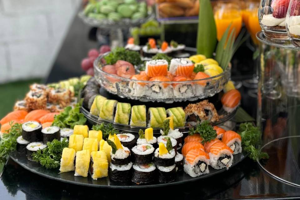 Buffet avec sushis