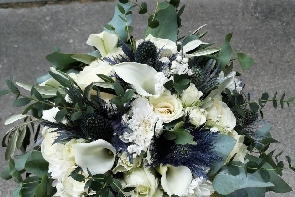 Bouquet de mariée chardons