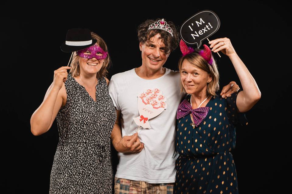 Studio photo pendant la soirée