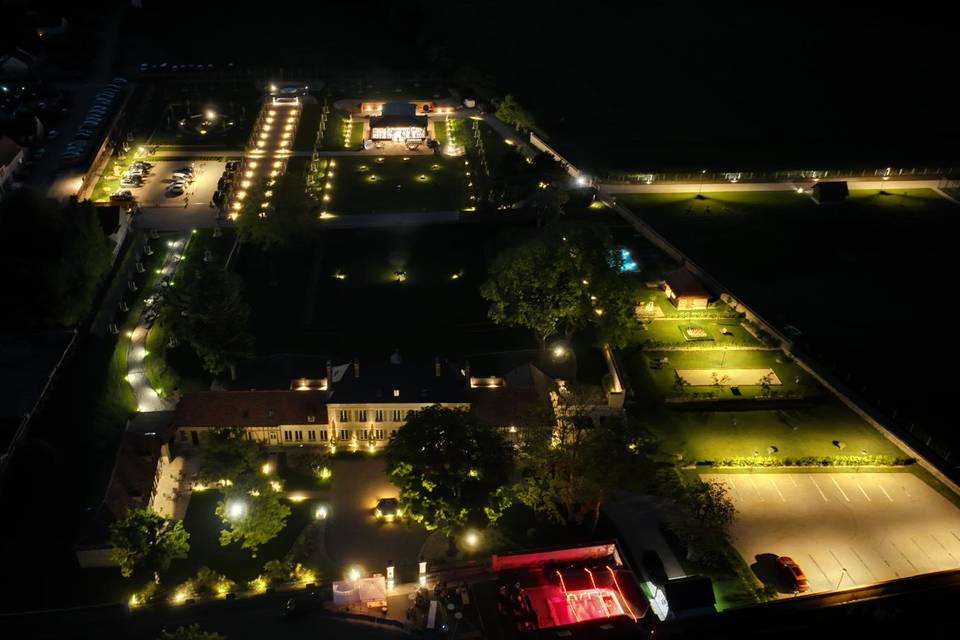 Vue aérienne de nuit