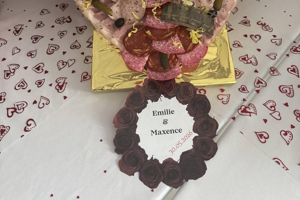 Coeur thème rouge et blanc
