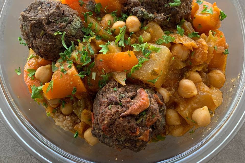 Tajine et boulette de lentill