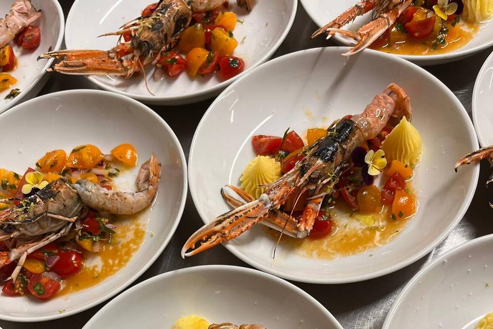 Langoustines a la flamme