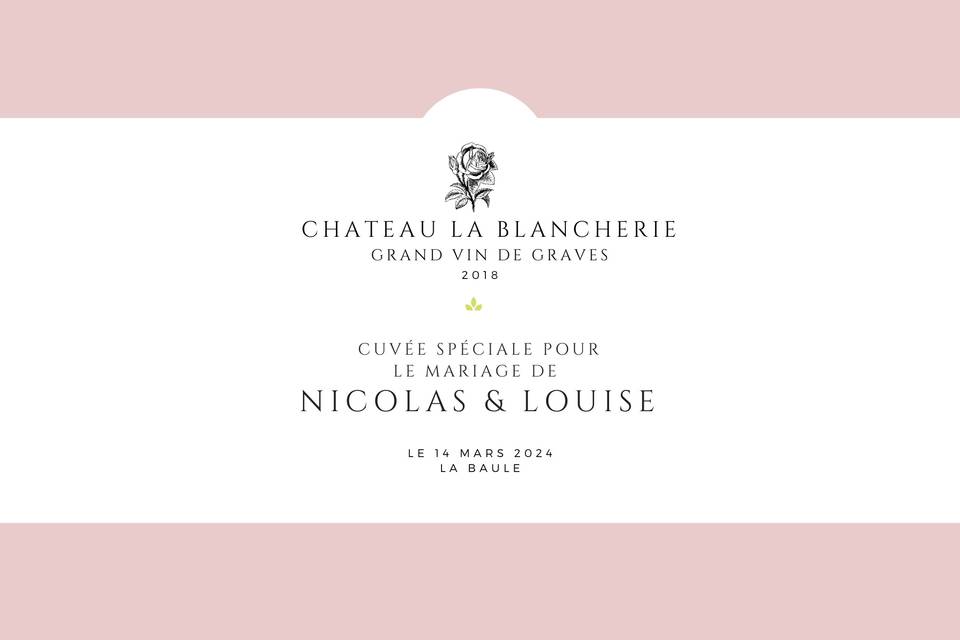 Modèle etiquette mariage