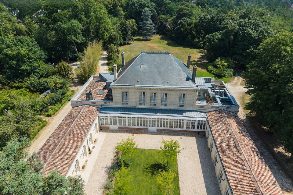 Vue aérienne cour intérieure
