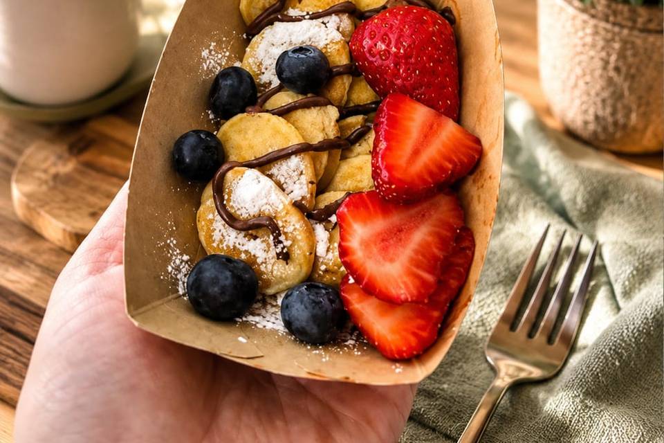 Mini pancake et fruits