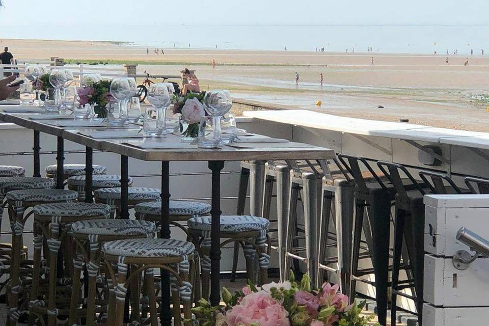 Repas de mariage vue mer