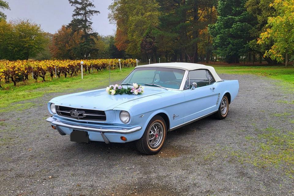 Mustang bleue cabriolet 1965