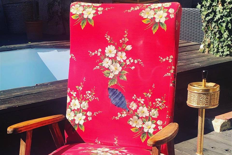 Fauteuil fleuri bohème