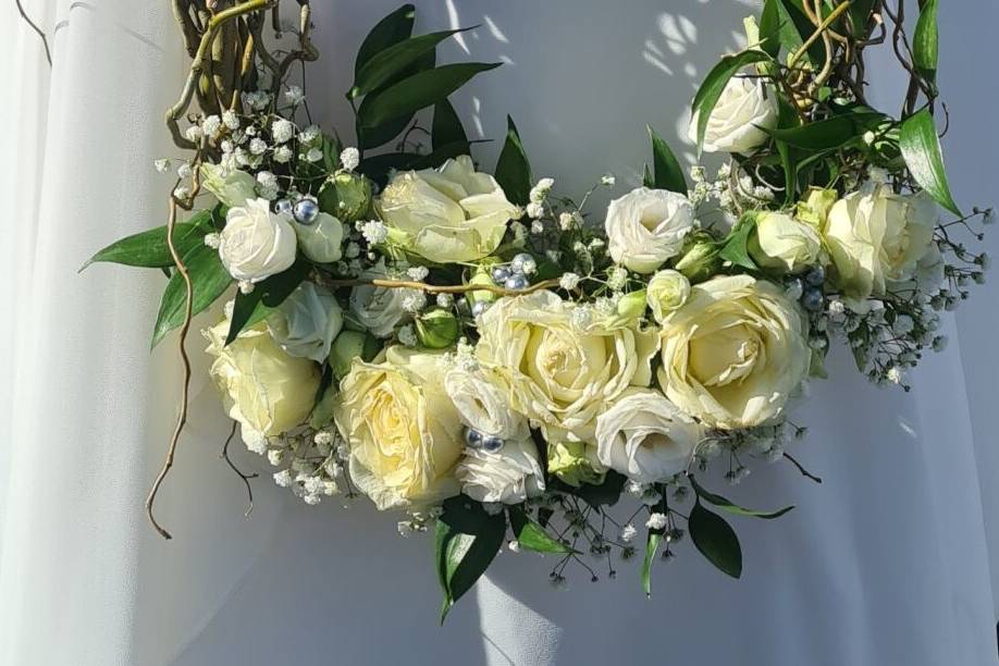 Bouquet rond tons blancs