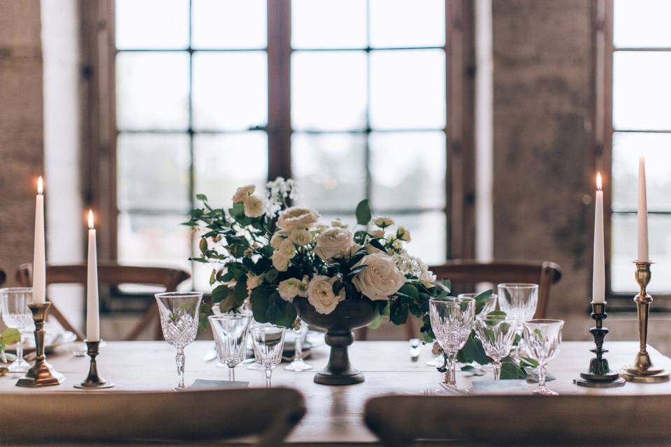 Table dressée dans l'Orangerie